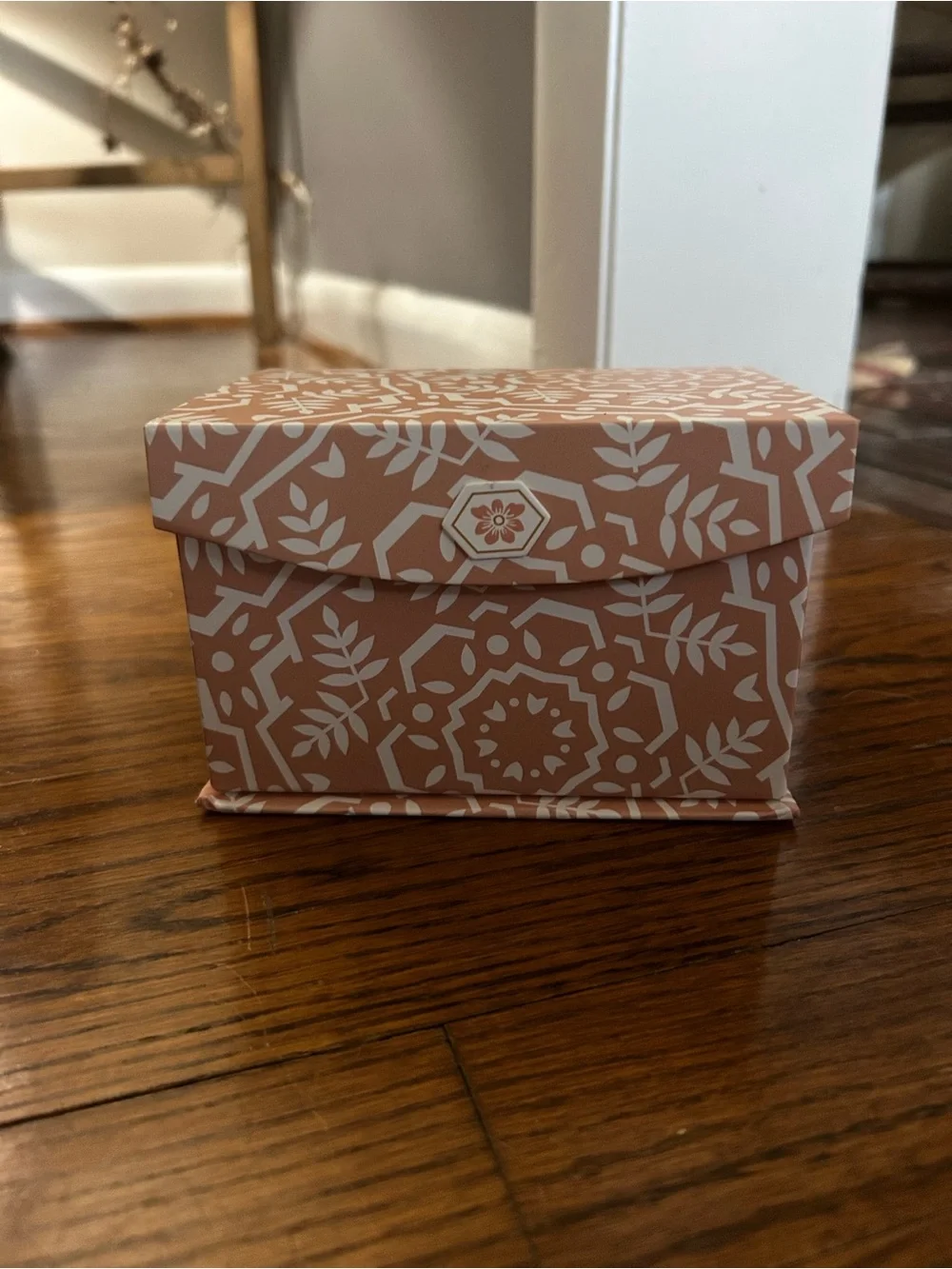 Pink Decorative Storage Box with Lid Floral Pattern